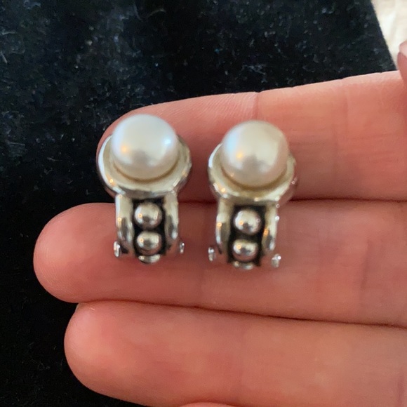 Real pearl earrings - Picture 3 of 4